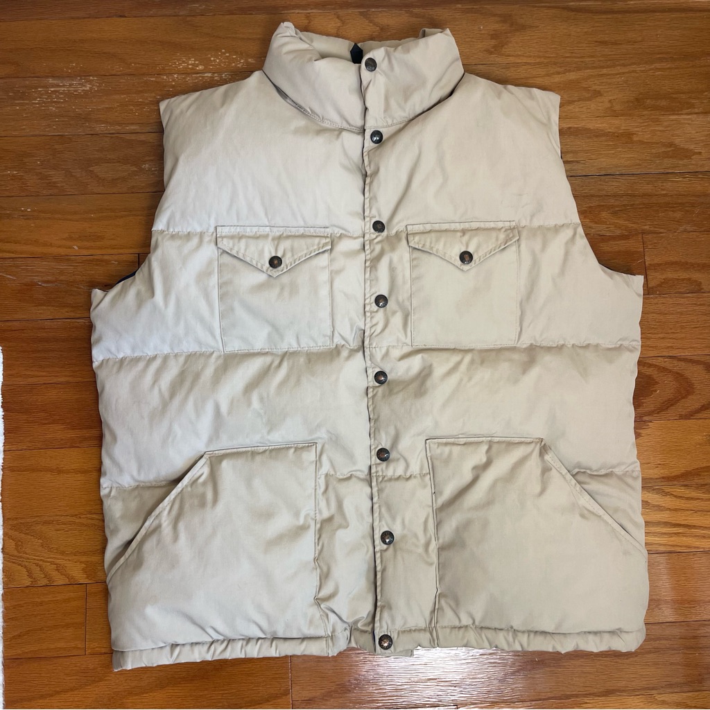 Vintage North Face Goose Down Puffer Vest Xl Mens Tan Usa Made Outdoor Gorpcore